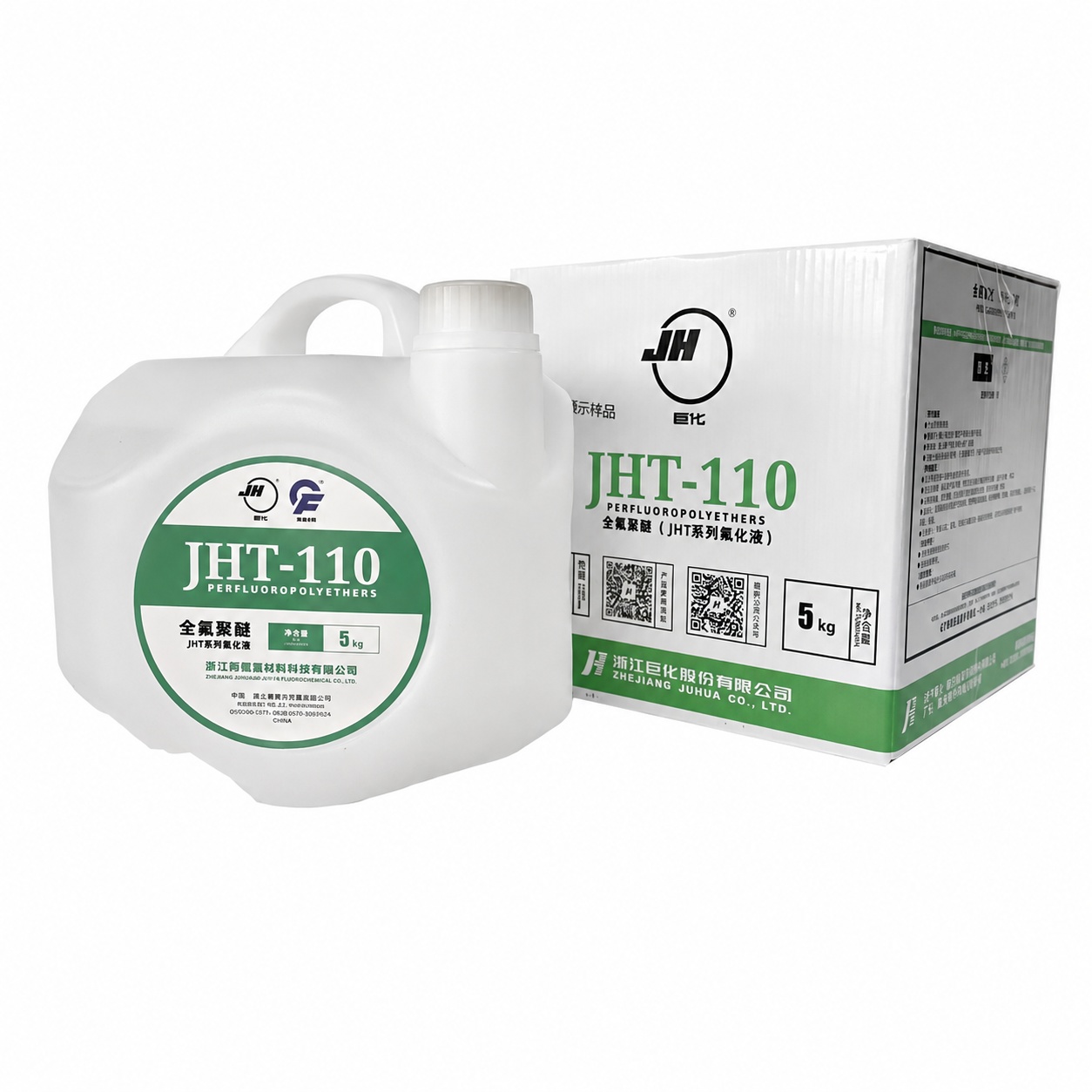 JHT-110 PFPE heat transfer fluid container and carton